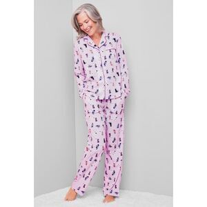 New Karen Neuburger Chatty Cats Long-Sleeve Girlfriend Pajamas PM
